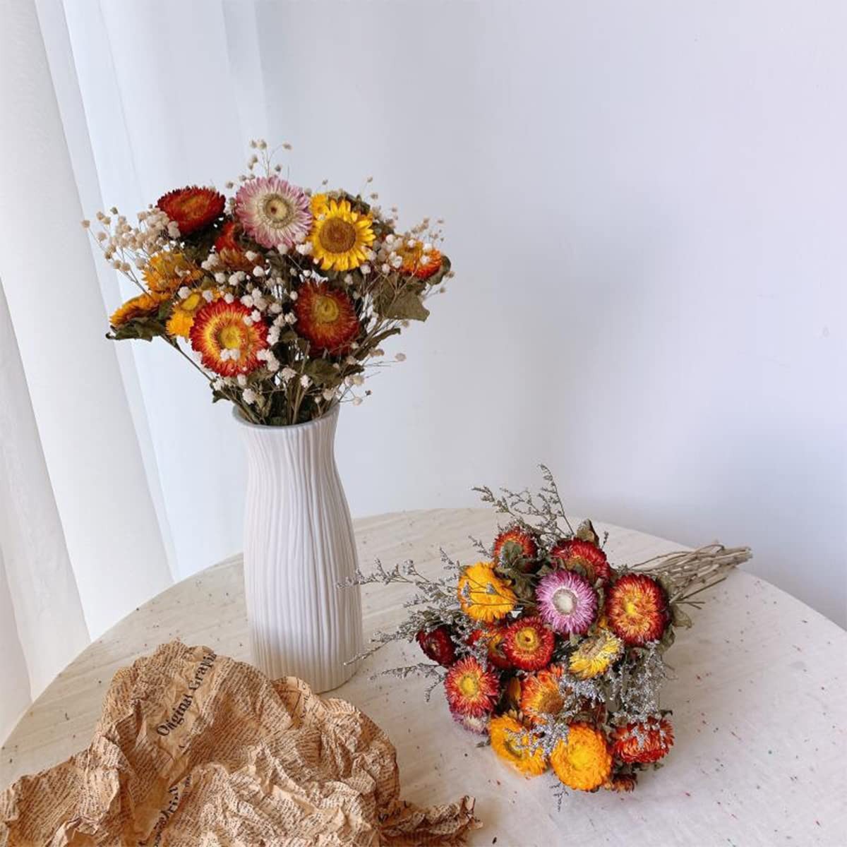 TooGet 40 Pcs Natural Dried Daisies, Daisy Flowers Bouquet with