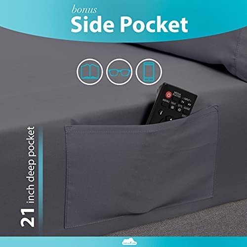 Cooling King Size Sheet Set - 6 pcs Deep Pocket 21" - Soft Microfiber Luxury Gra