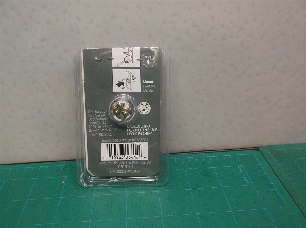 Heath Zenith Wired Lighted Push Button Doorbell ButtonBronze Finish