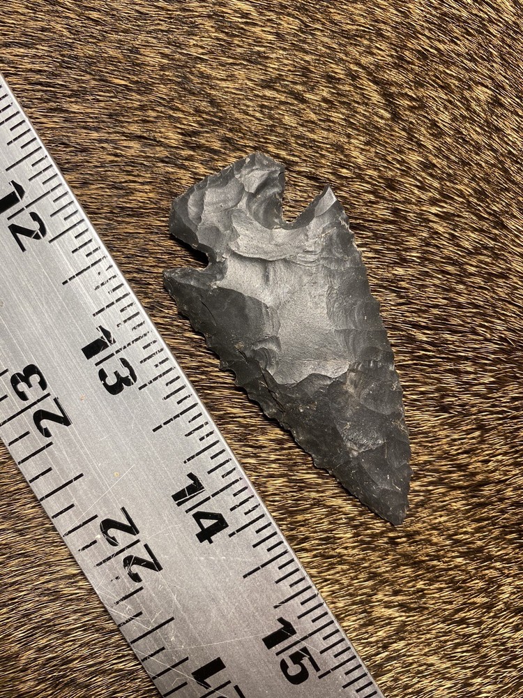 Black Buffalo River Chert Flint Knapped Point Arrowhead