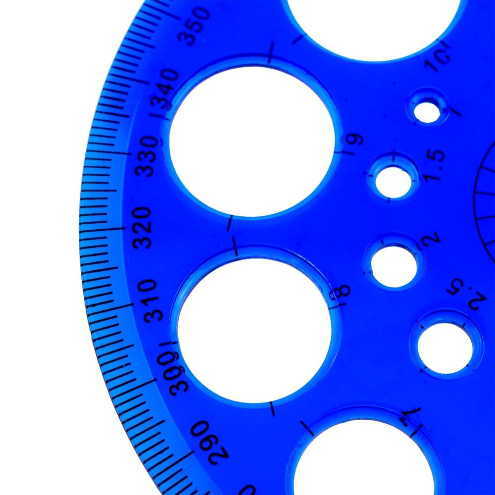 360 Degree Full Round Plastic Protractor Circular Drawing Template Tool
