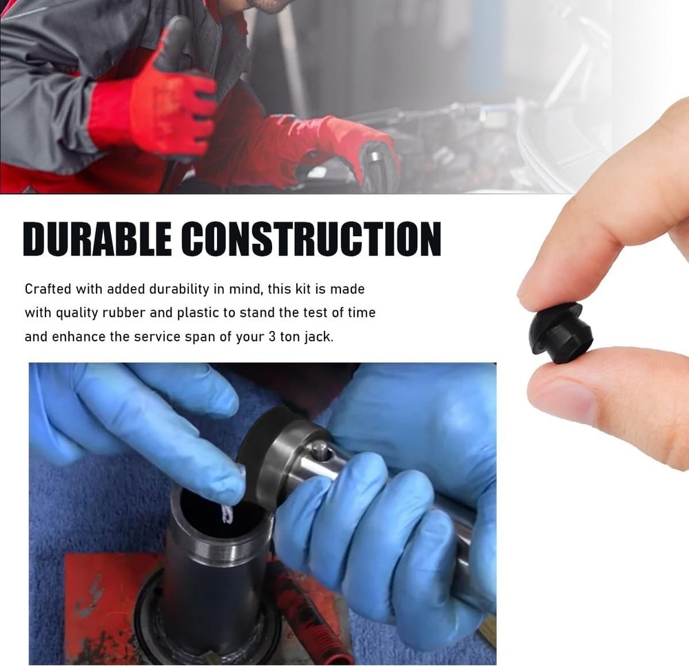 17PCS Floor Jack Seal Kit, 3 Ton Horizontal Hydraulic O-Ring Black