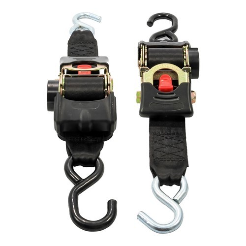 Camco Retractable Tie Down Straps - 2" Width 6' Dual Hooks (50031)