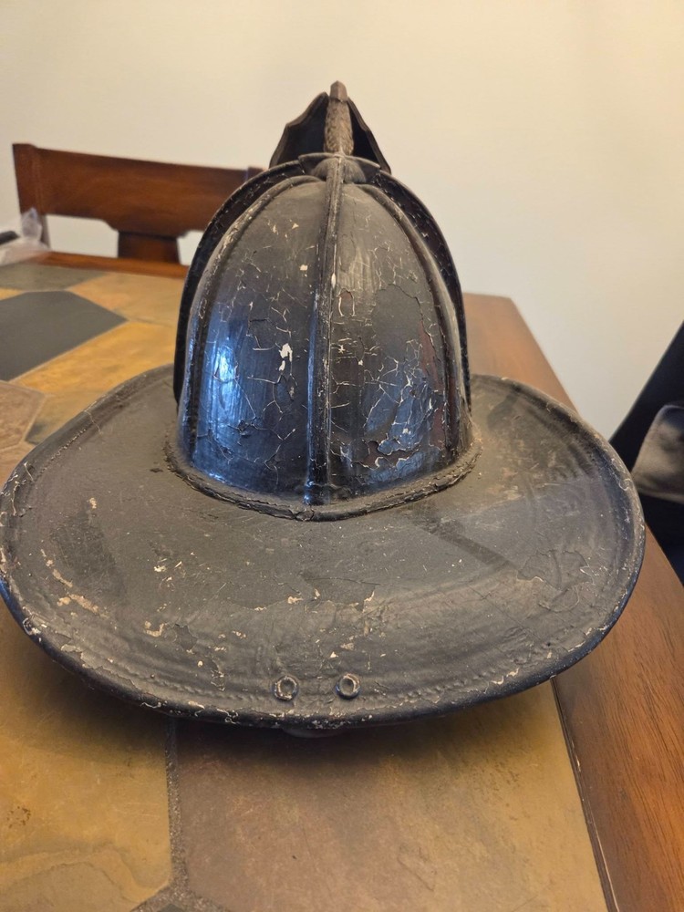 vintage high eagle fire helmet