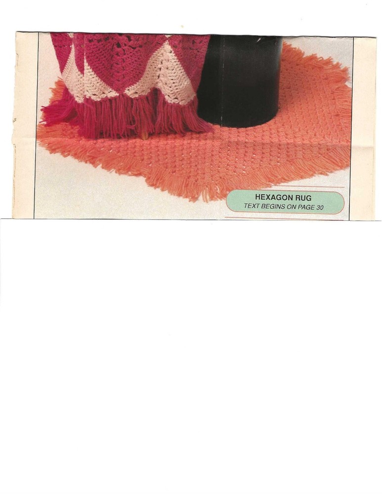 Hexagon RUG  (#228-30) vintage crochet pattern