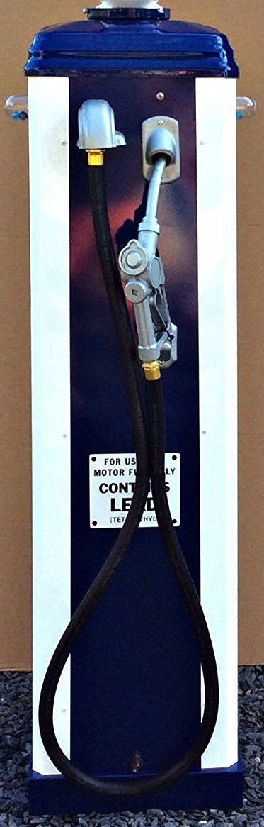 NEW REPLICA ESSO GAS PUMP - ANTIQUE OIL REPRODUCTION (WHITE & BLUE) FREE SHIP*
