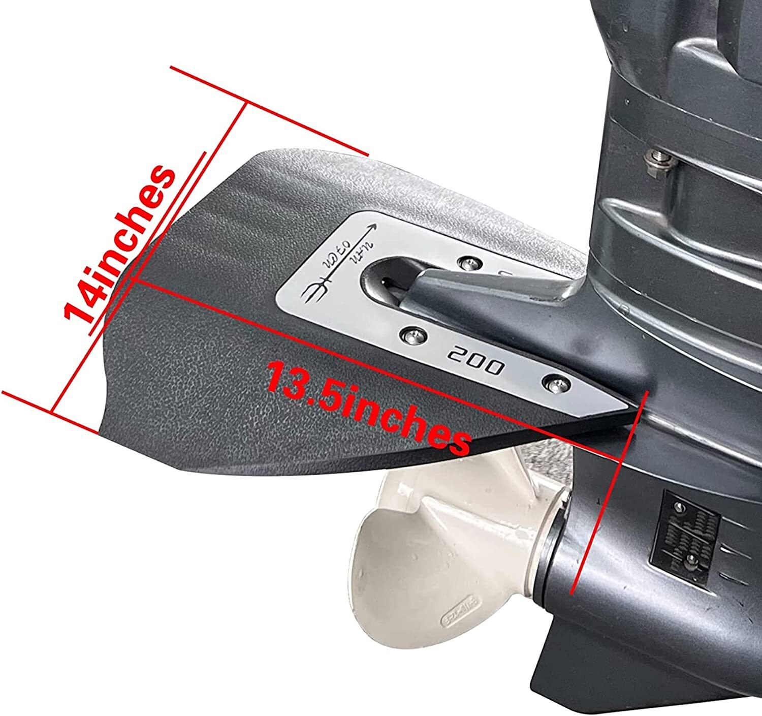 Whale Tail Hydrofoil Stabilizer for Boat Outboard 8-75 HP Motors Drive w/ Bolts