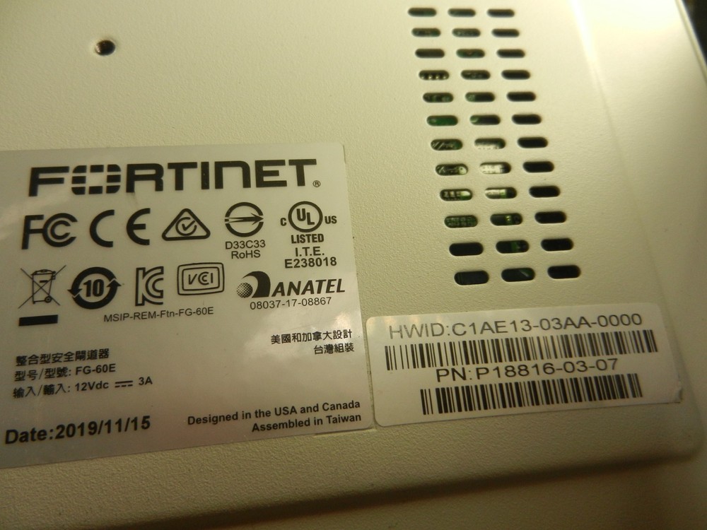 Fortinet FortiGate 60E Next Generation Security Firewall