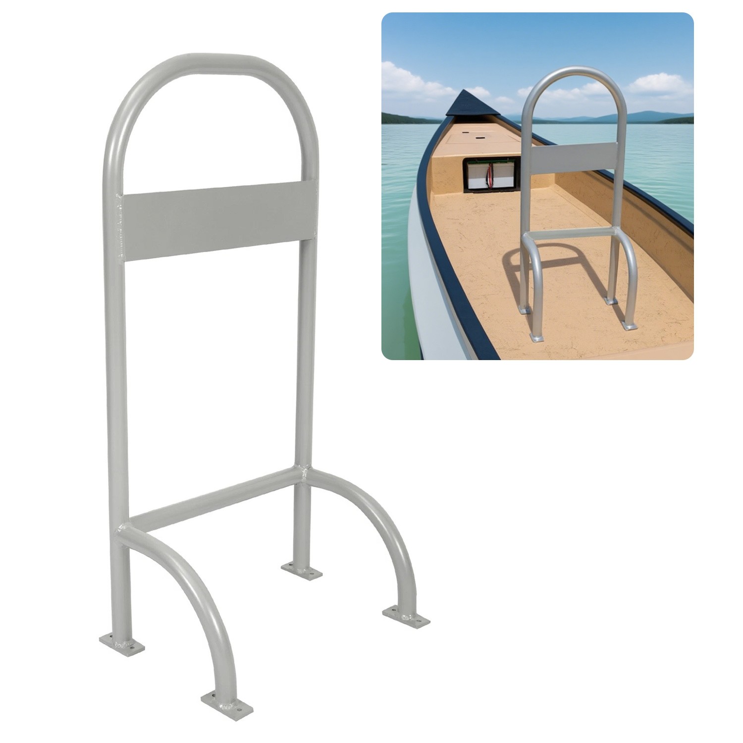 36" Boat Cooler Grab Bar For Gheenoe Skiff Flats Boats Jon Boat w/Lateral Plate