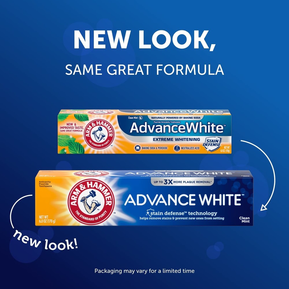 Fresh Mint Advance White Toothpaste – Powerful Whitening & Plaque Control, 6 oz