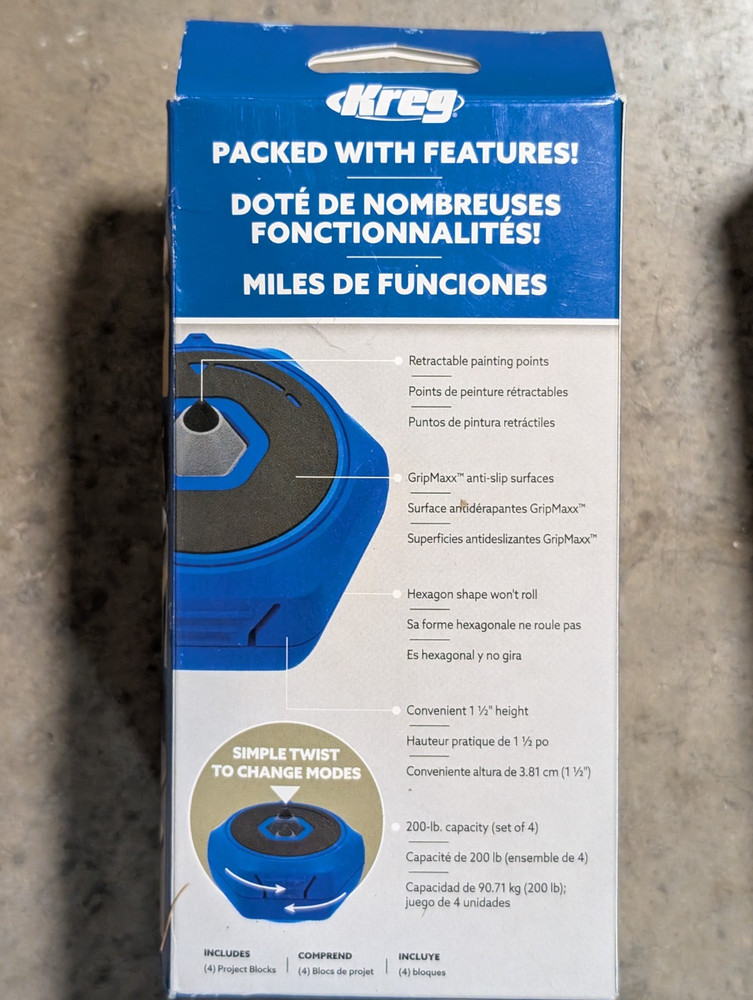 Kreg Multi-Purpose Project Blocks, TWO New, 4-Pack Packages - FREE SHIPPING