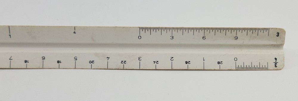 Alvin No. 110P Precise Triangle Architect Drafting Scale Ruler West Germany 12"