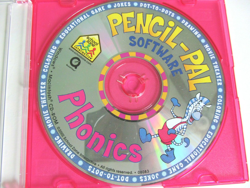 Pencil Pal Software Phonics PC Game School Zone Interactive 2002 Homeschool K
