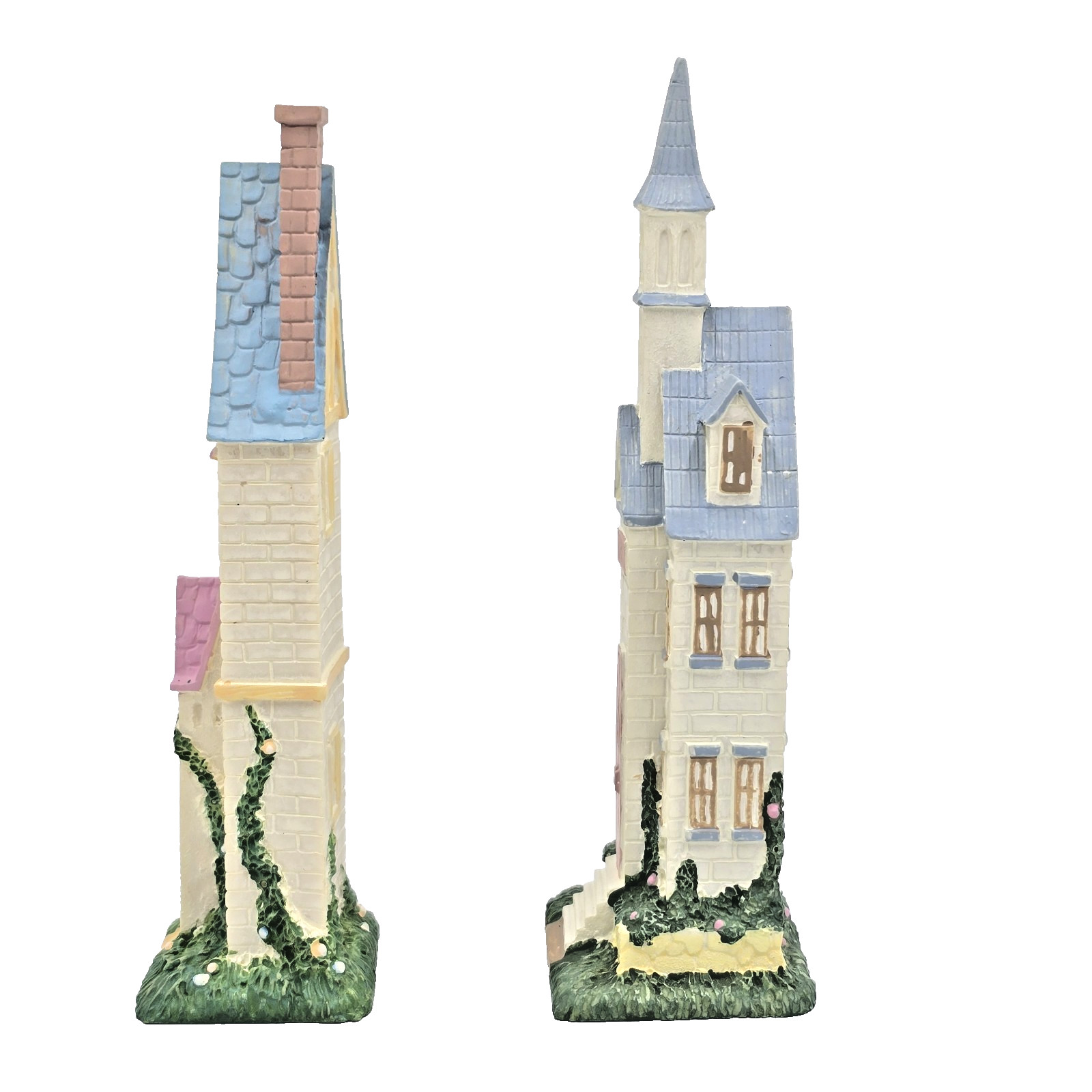 Vintage Easter Village Rabbit Bunny Houses Trees Decor Set of 12