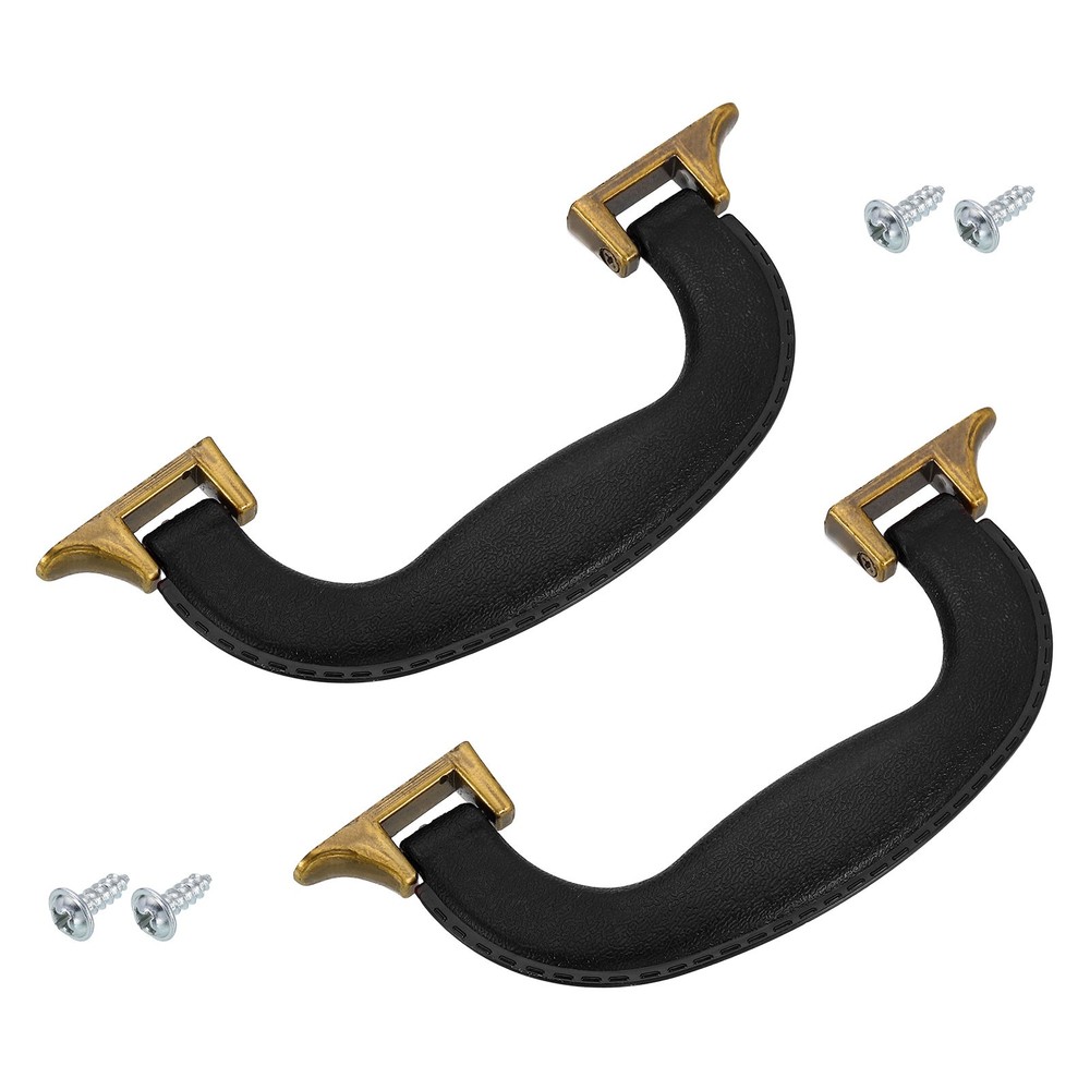 2Pcs Luggage Handle Plastic Pull Handle Grip Replacement with Screws Black Green