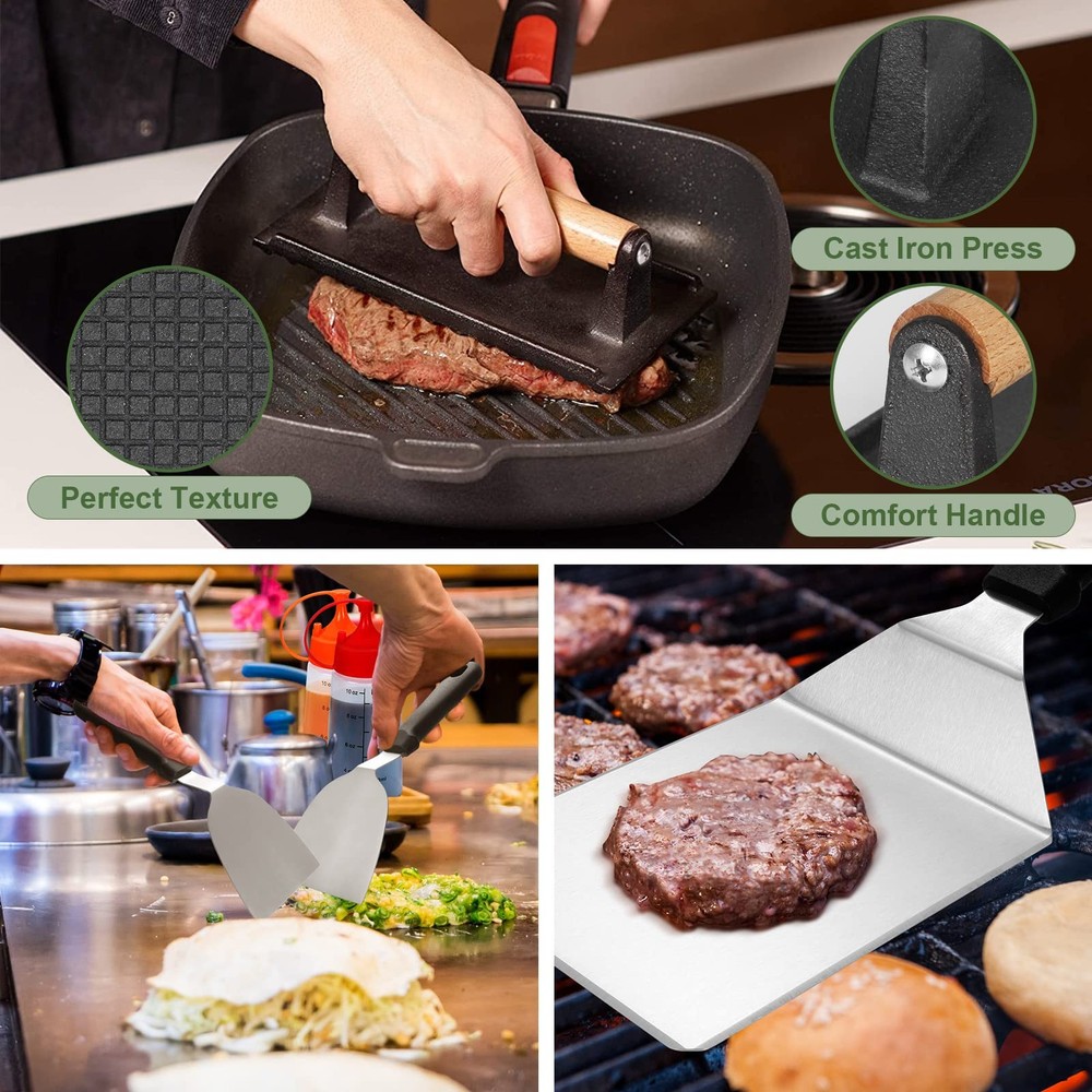 35PCS Griddle Accessories Kit, Flat Top Grill Set for black