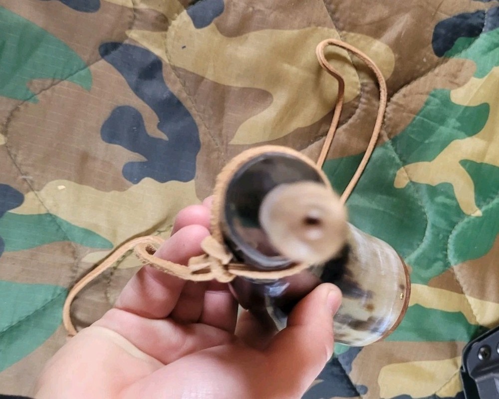 Modern Black Powder Muzzleloading Powder Horn Leather Strap