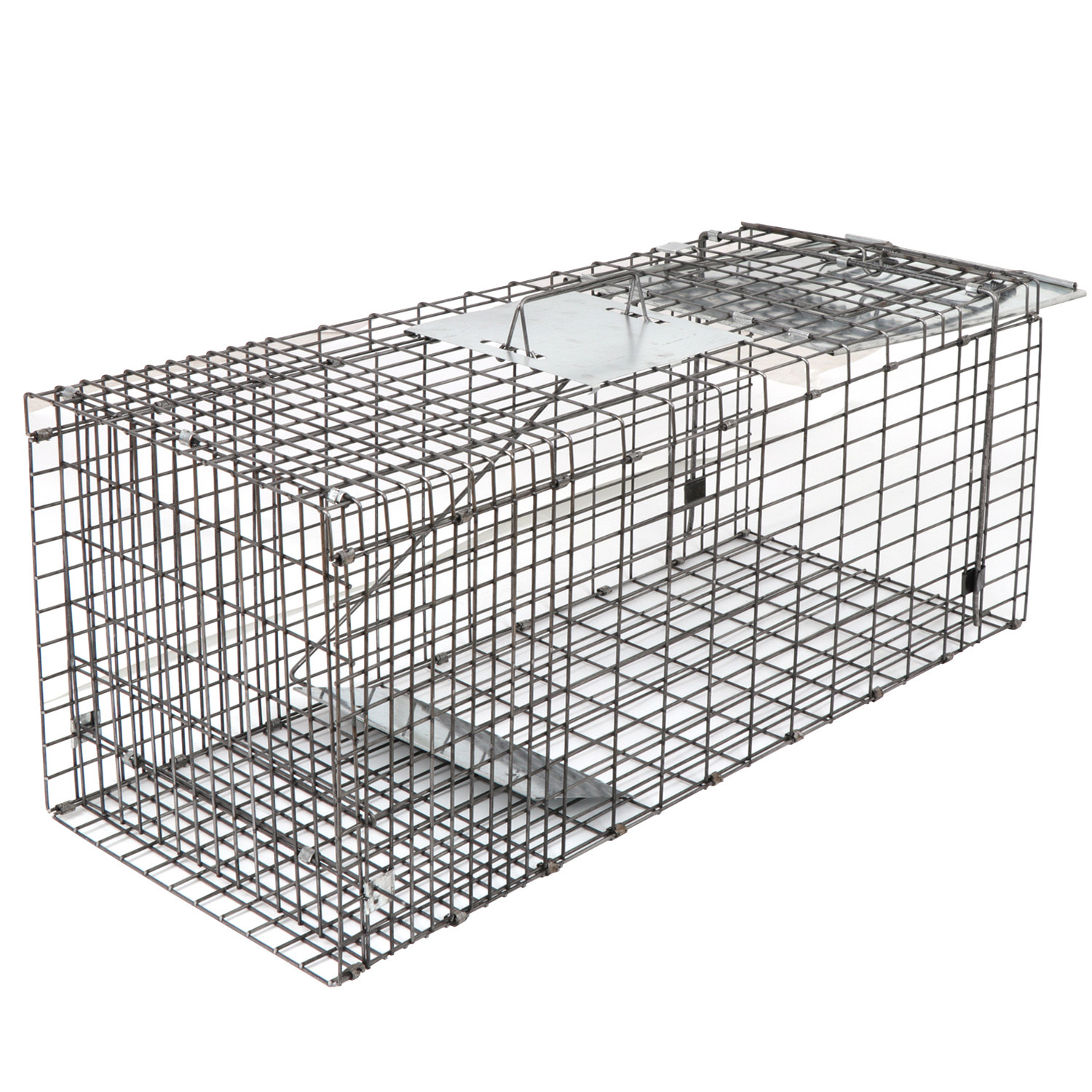 Live Animal Cage Trap 32" X 12.5" X 12" Humane Rodent Raccoon Cage w/Iron Door
