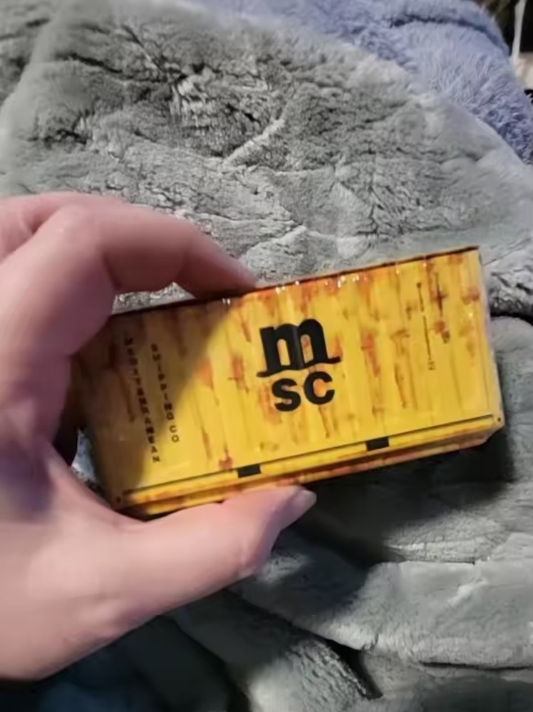 MSC Mini Iron Storage Box - Miniature Shipping Container - Rustic Finish