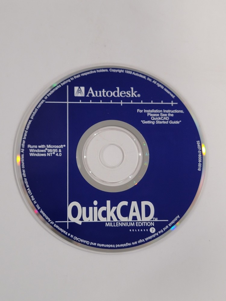 Autodesk QuickCAD PC CD-ROM Software, Millennium Edition - Disc Only