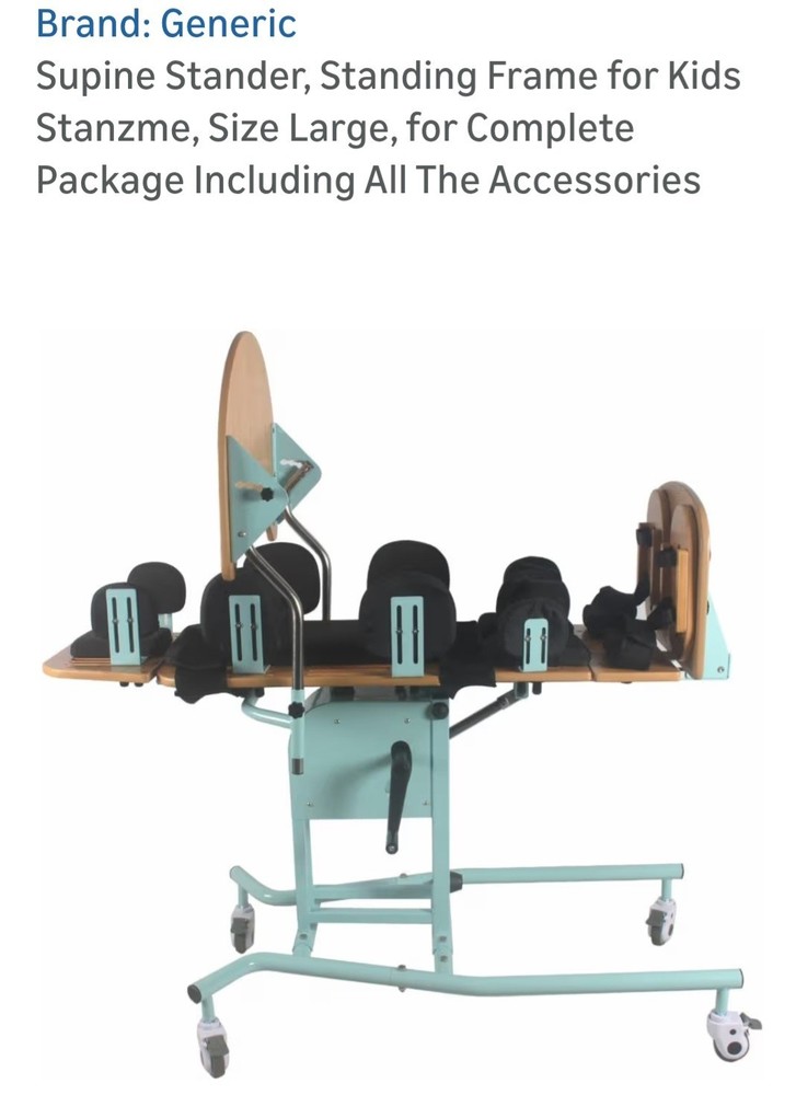 Generic Supine Stander Stanzme Large Adjustable Tray Wheel Locks Backrest