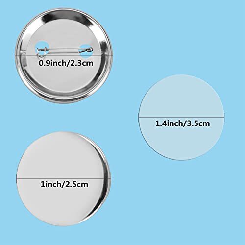 100 Sets 25mm/1 Inch Blank Button Making Supplies Round DIY Badge Button Maker
