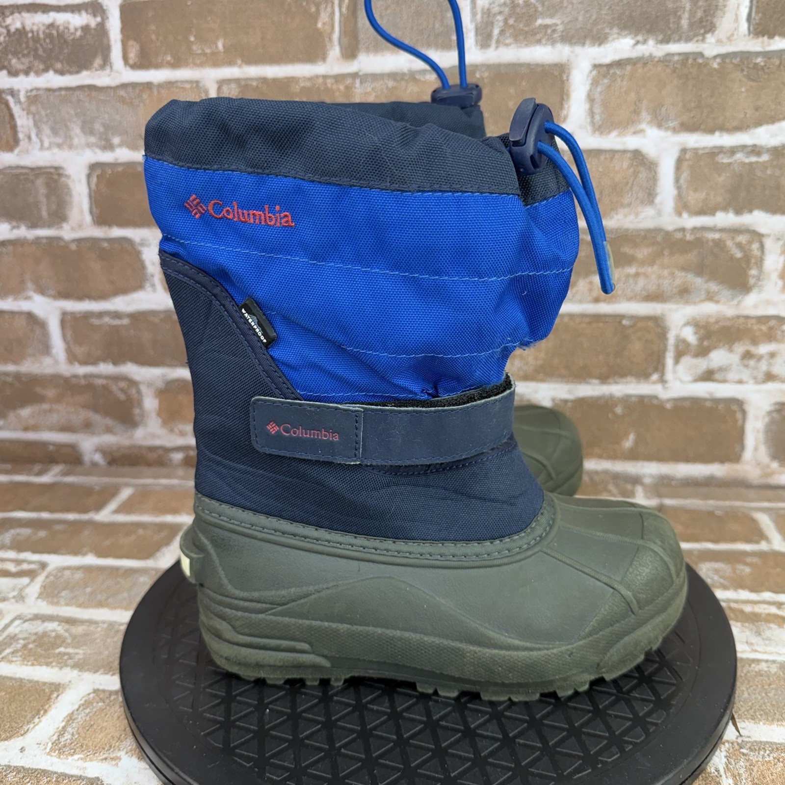 Columbia Powderbug Plus II Waterproof Winter Snow Boots Blue Boys Youth Size 1