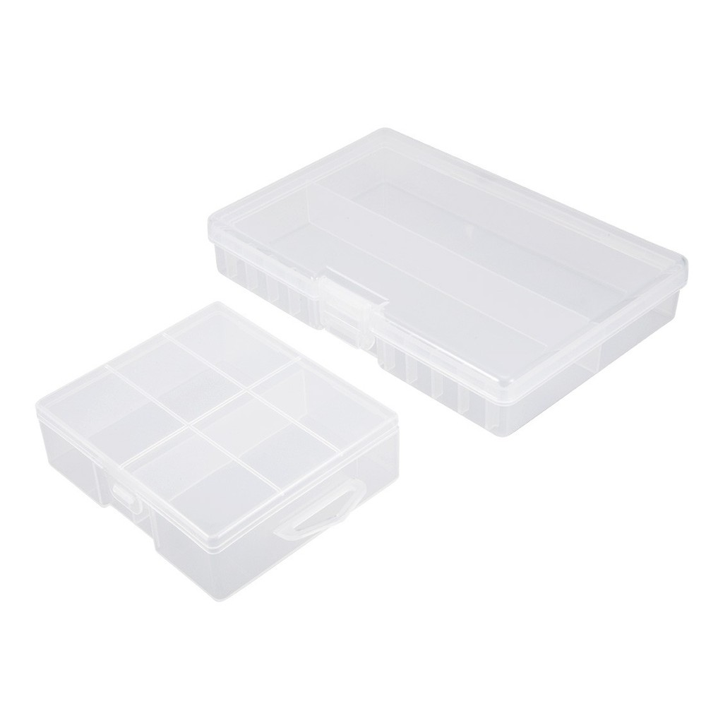 2Pack Portable 24 AA Battery Storage Box 48 AA Batteries Protective Container
