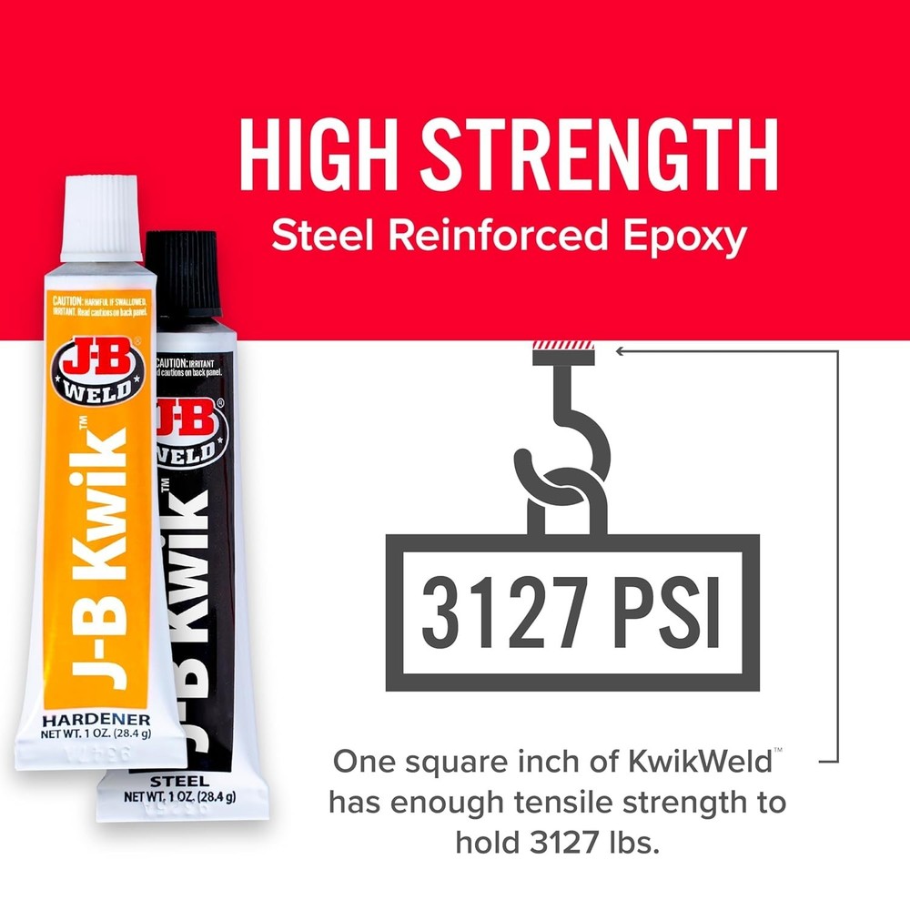 2 oz KwikWeld Fast Setting Epoxy - Strong, Waterproof Dark Grey Repair Solution
