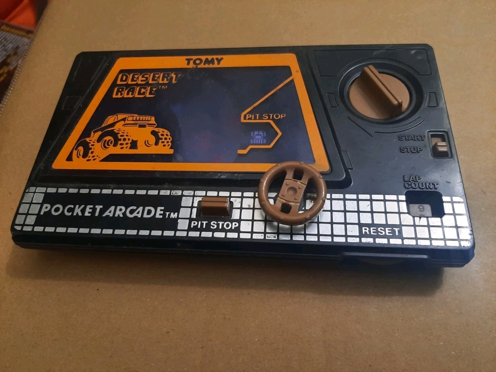 Vtg Tomy DESERT RACE Pocket Arcade Handheld Game