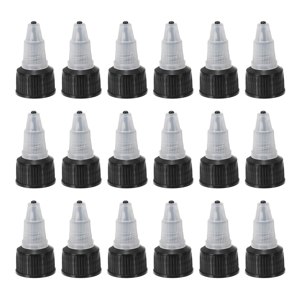 18pc Replacement Caps for 18/410 Bottles, Clear Black
