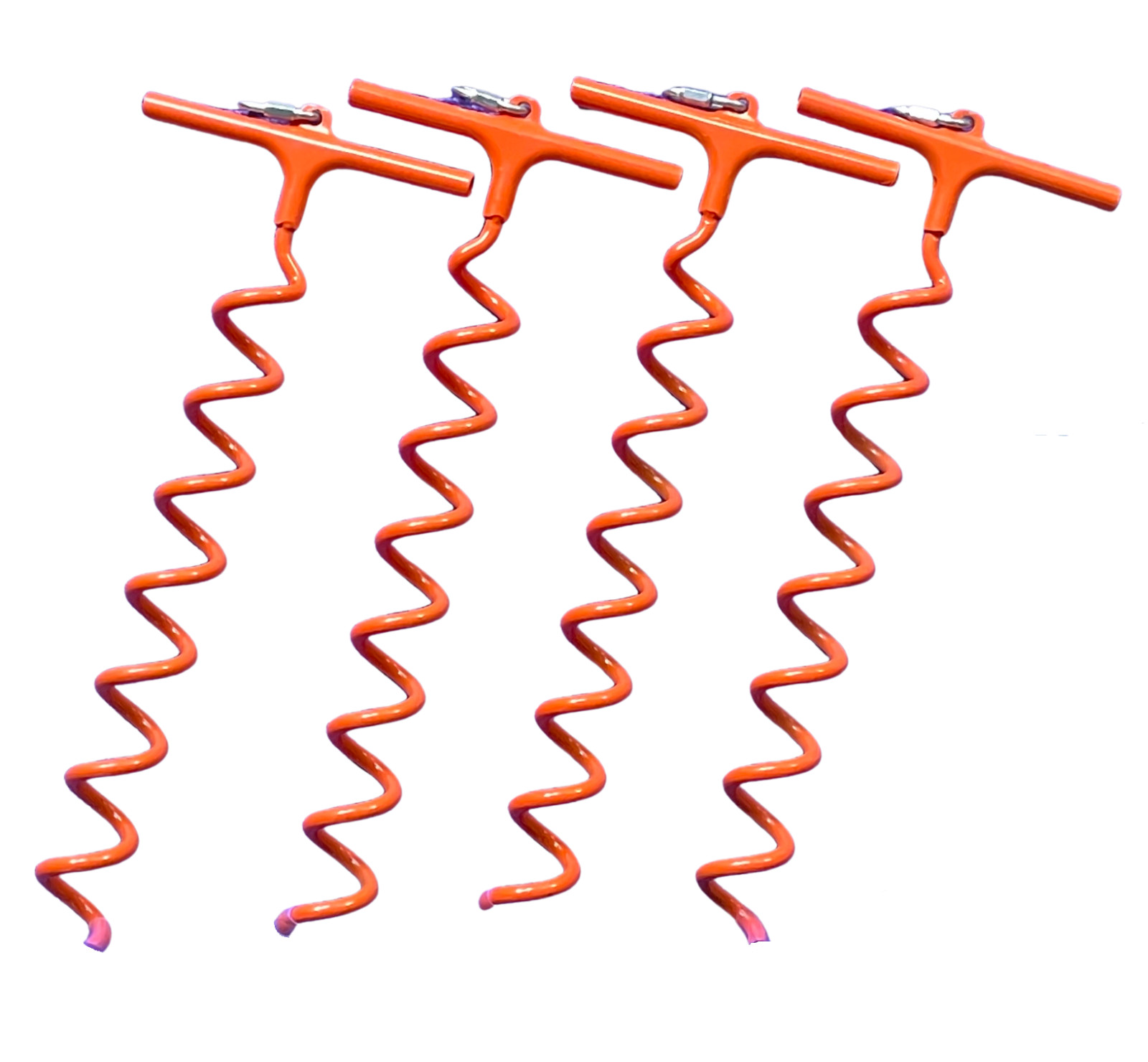 4 Spiral Ground Anchors - Screw in Ground Stakes 18" - for Trampoline and more
