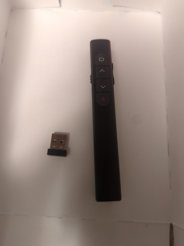 Wireless Presenter Remote with USB Dongle, Clicker, and Laser Pointer