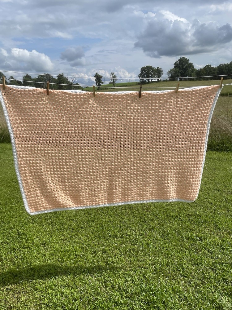 Small Handmade Crocheted Throw Or Cover