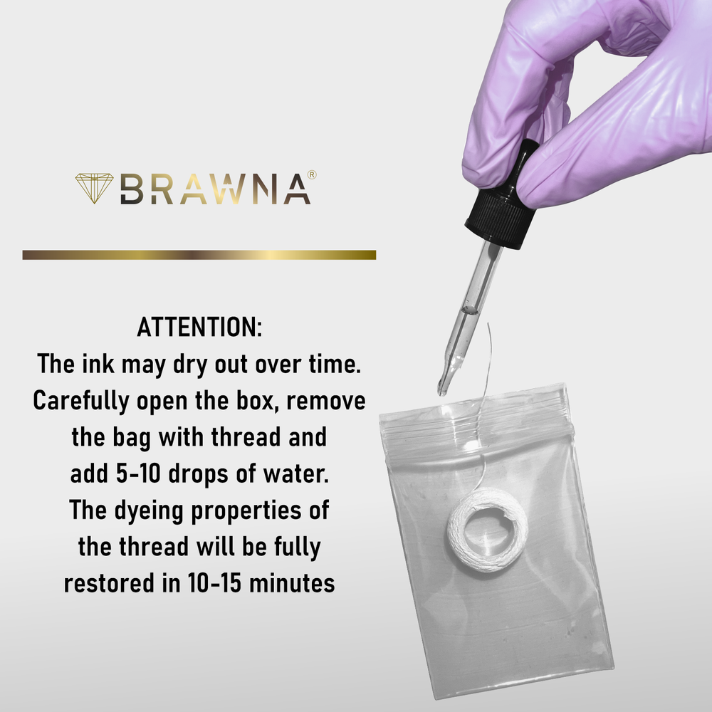 BRAWNA White Brow Mapping String for Eyebrow Measuring - Microblading Supplies
