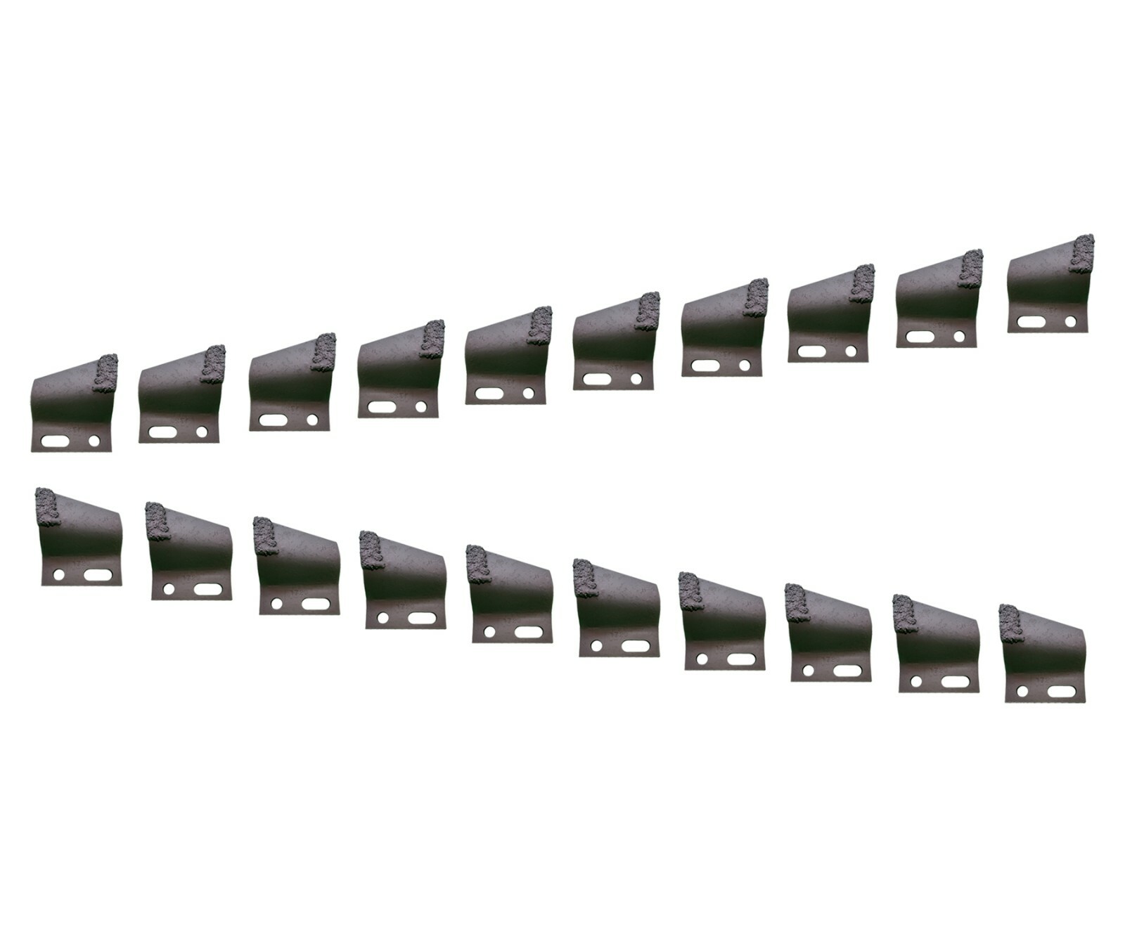 10RH + 10LH Cupped Trenching Teeth 136024 & 136025, fits 1.65", 1.75" Pitch