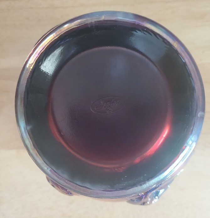 Fenton Plum Iridized Atlantis Koi Fish Verlys/ Vase