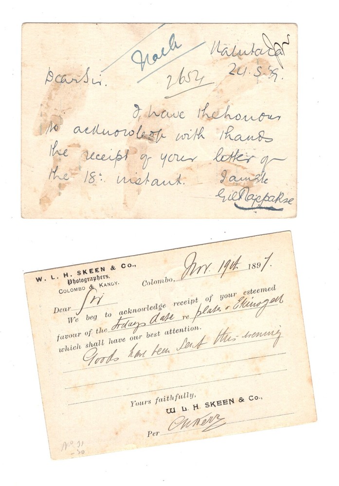 Ceylon 2 postal cards used