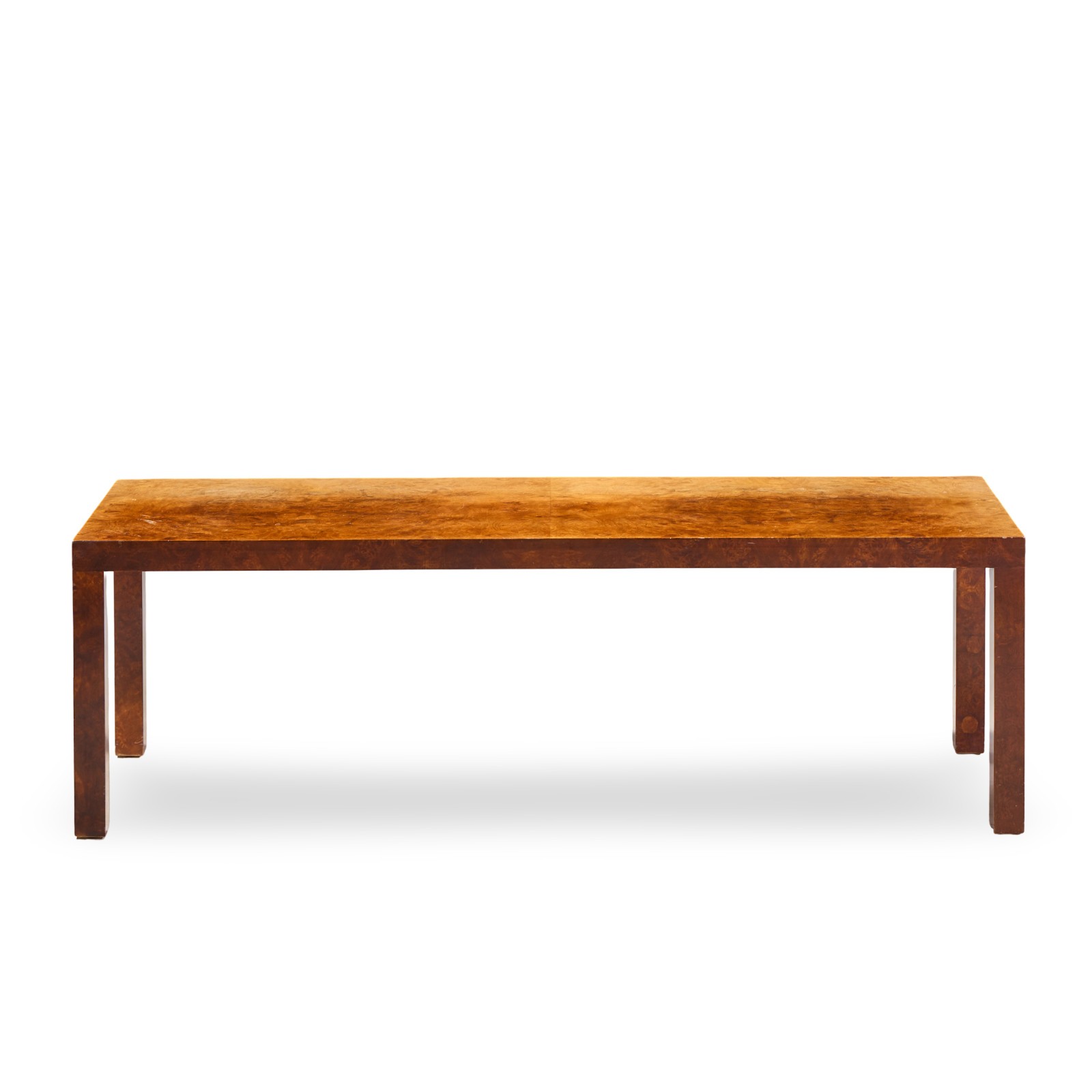 Milo Baughman for Directional Mid Century Burlwood Parsons Coffee Table