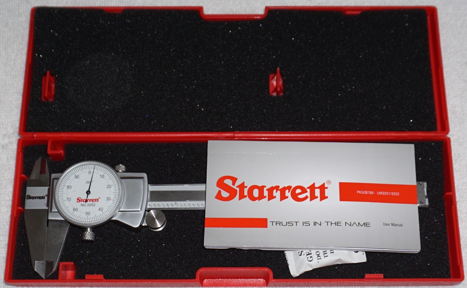 Starrett No 3202 0-12" .001" Graduation Dial Caliper With Case NEW