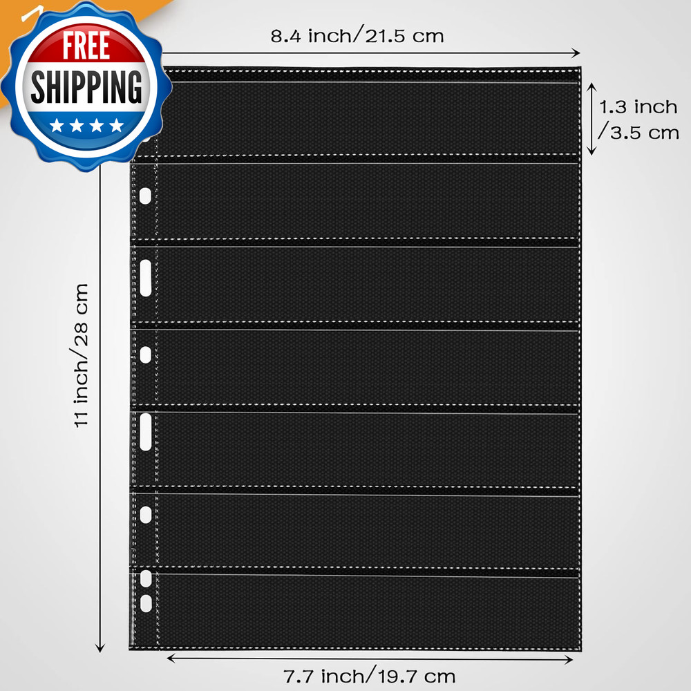 20 Sheets Stamp Pages Collector Album Binder Standard 9 Hole Binder...