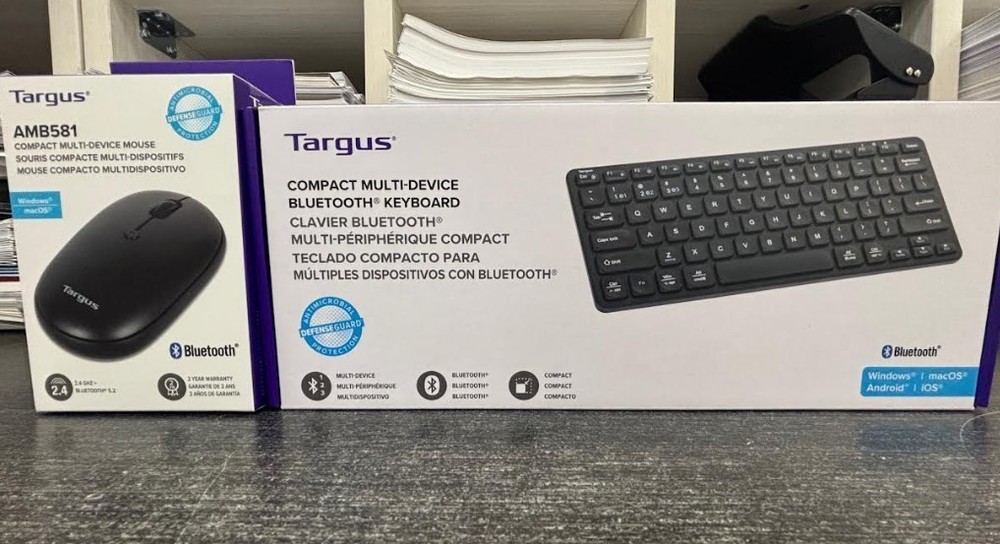Targus Compact Multi-Device Bluetooth Antimicrobial Keyboard and Compact Mouse