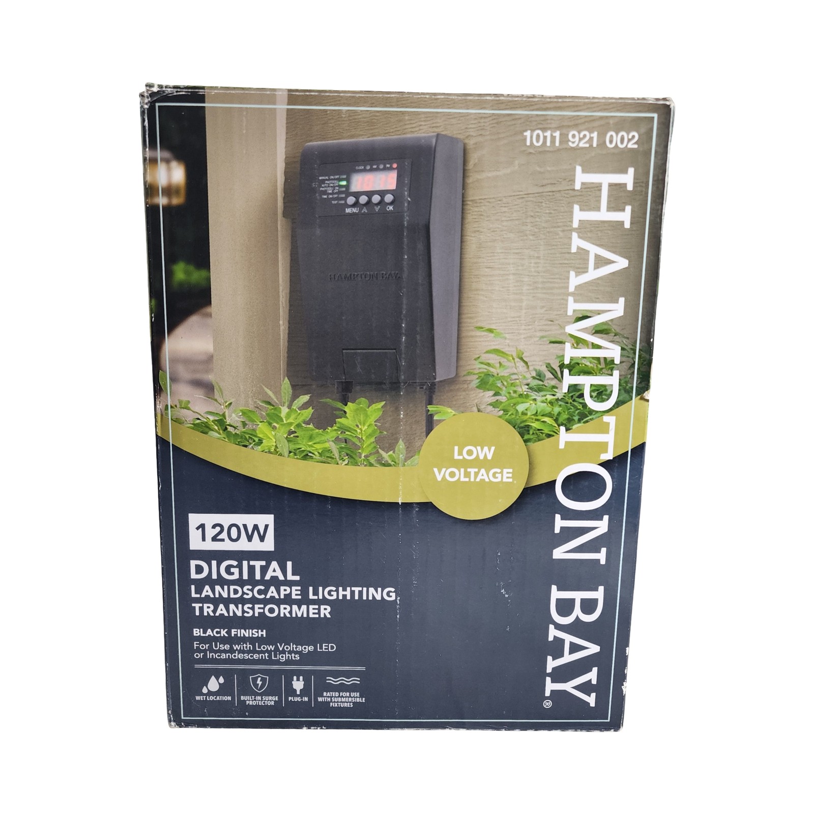 Hampton Bay 120W Digital Low Voltage Landscape Lighting Transformer Black