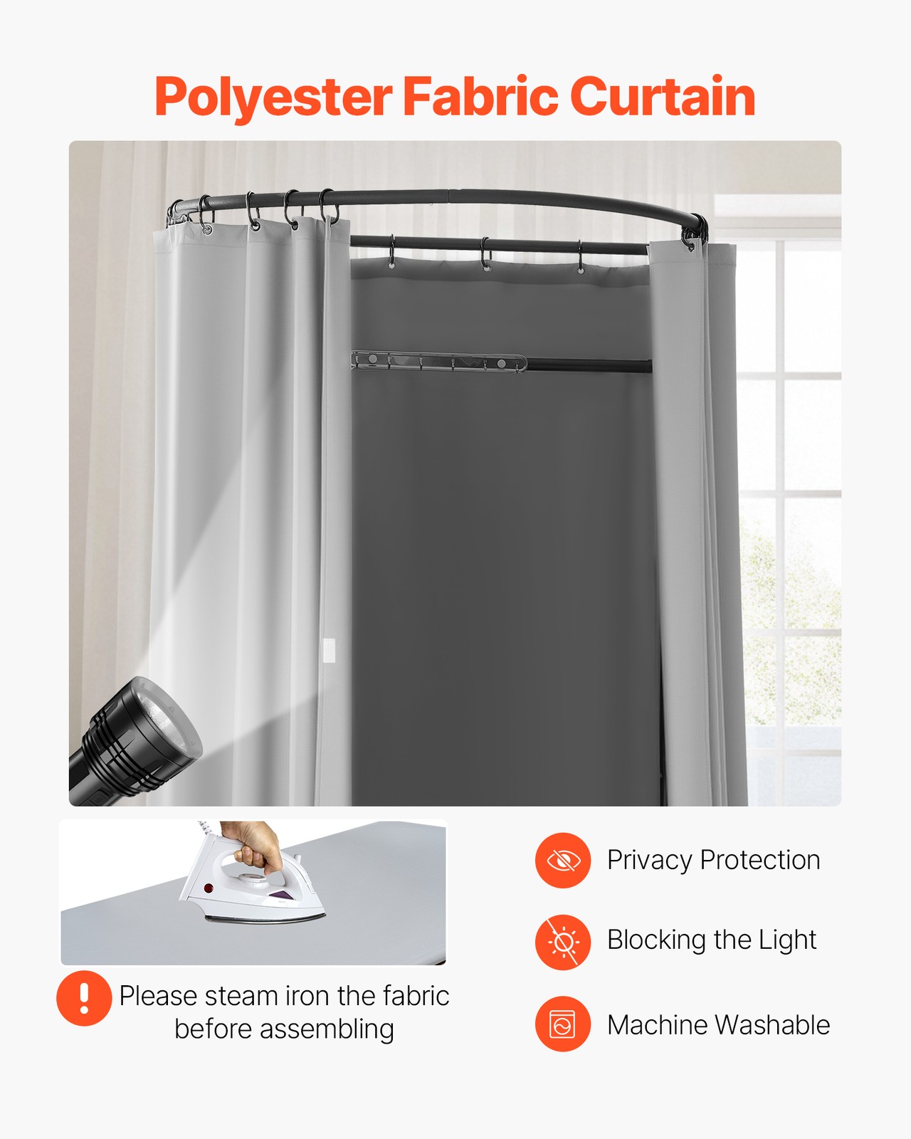 Fitting Room Portable Dressing Room 39 in Privacy Space (Semicircular)