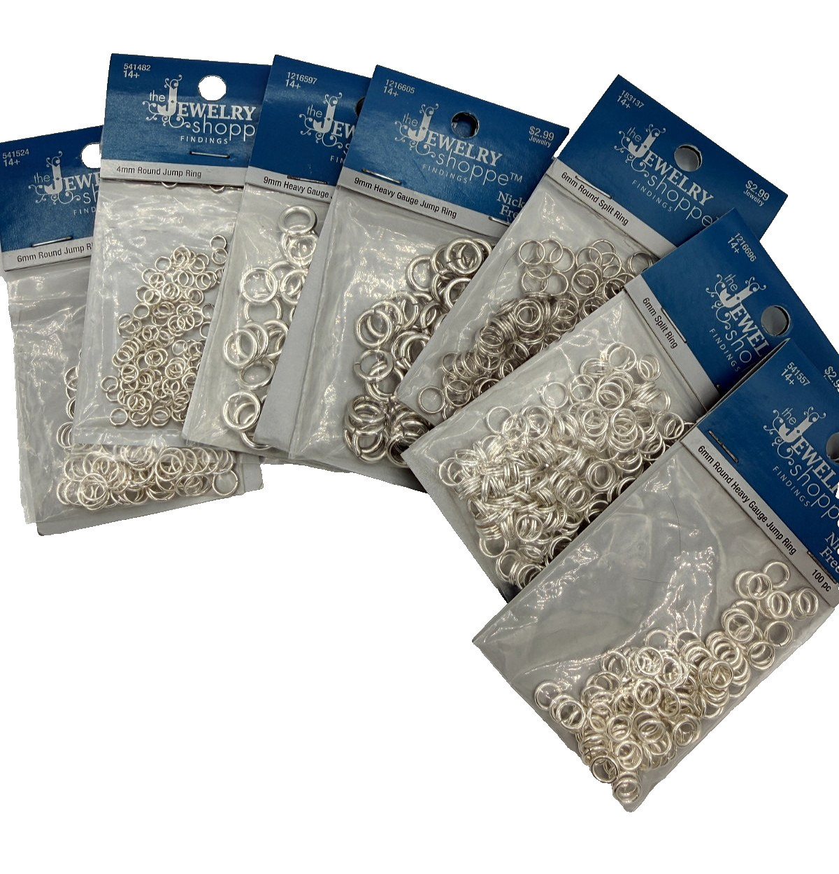 Jewelry Shoppe Findings Jump Split Rings Heavy Gauge Plated Silver  4 5 6 8 12mm