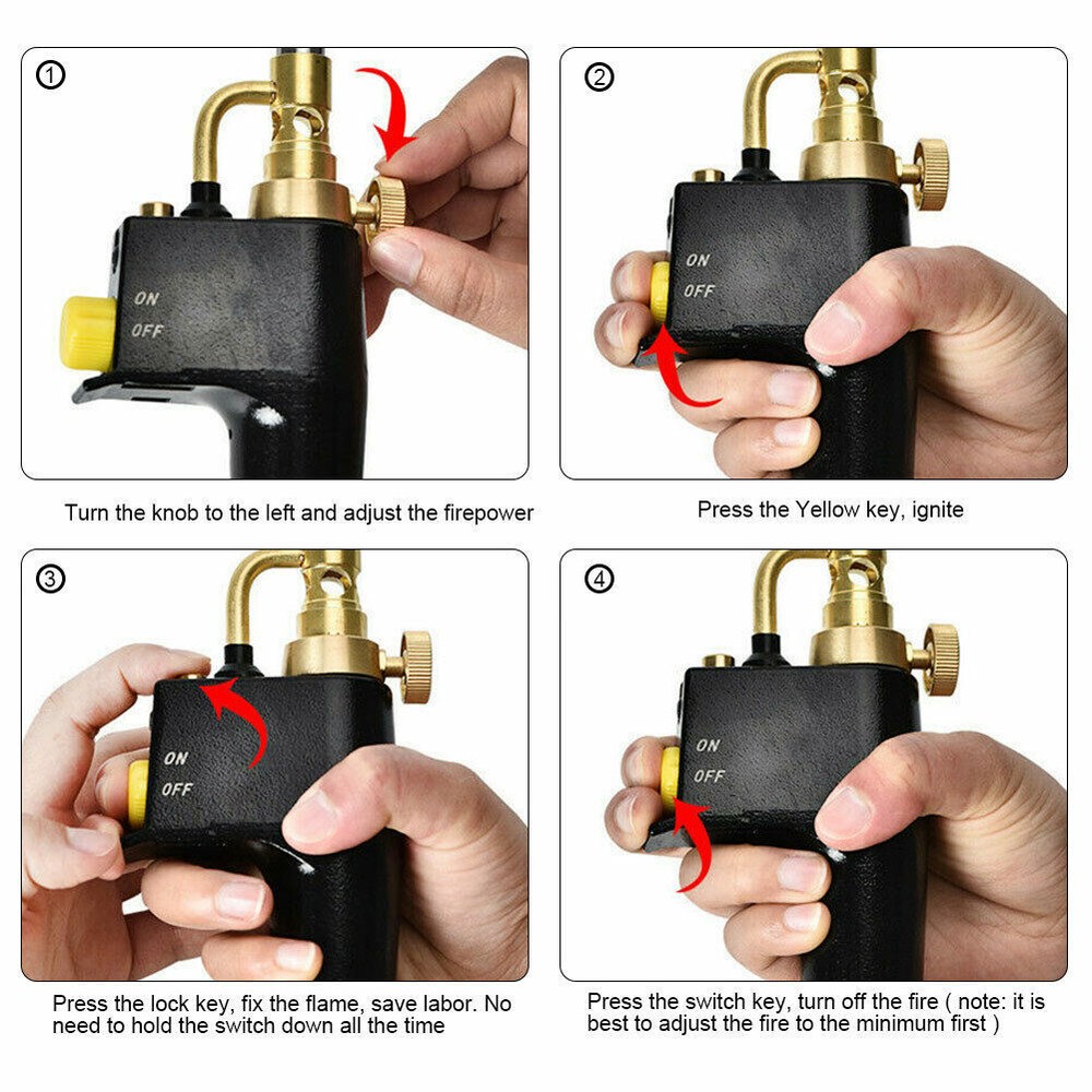 2X Mapp Propane Torch Head Trigger Start Welding Brazing Torch Kit Welding Flame