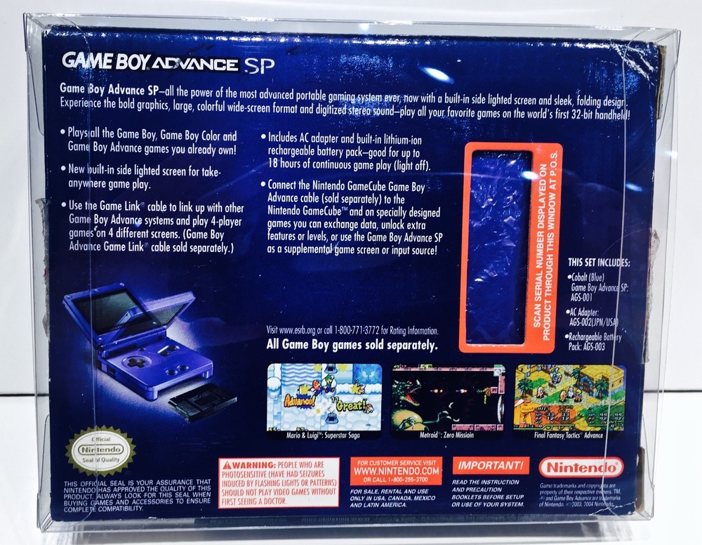 1 Box Protector For GAME BOY ADVANCE SP Console Boxes NTSC SIZE! Case Nintendo