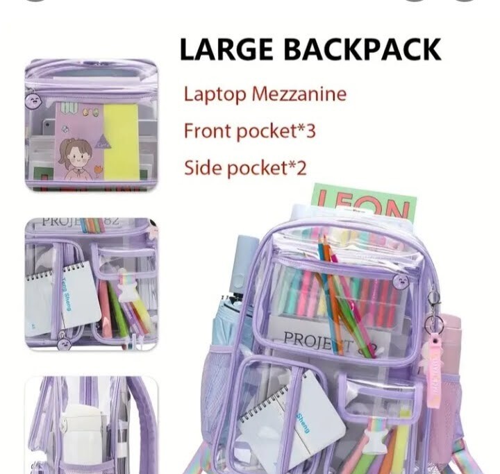 Clear backpack school