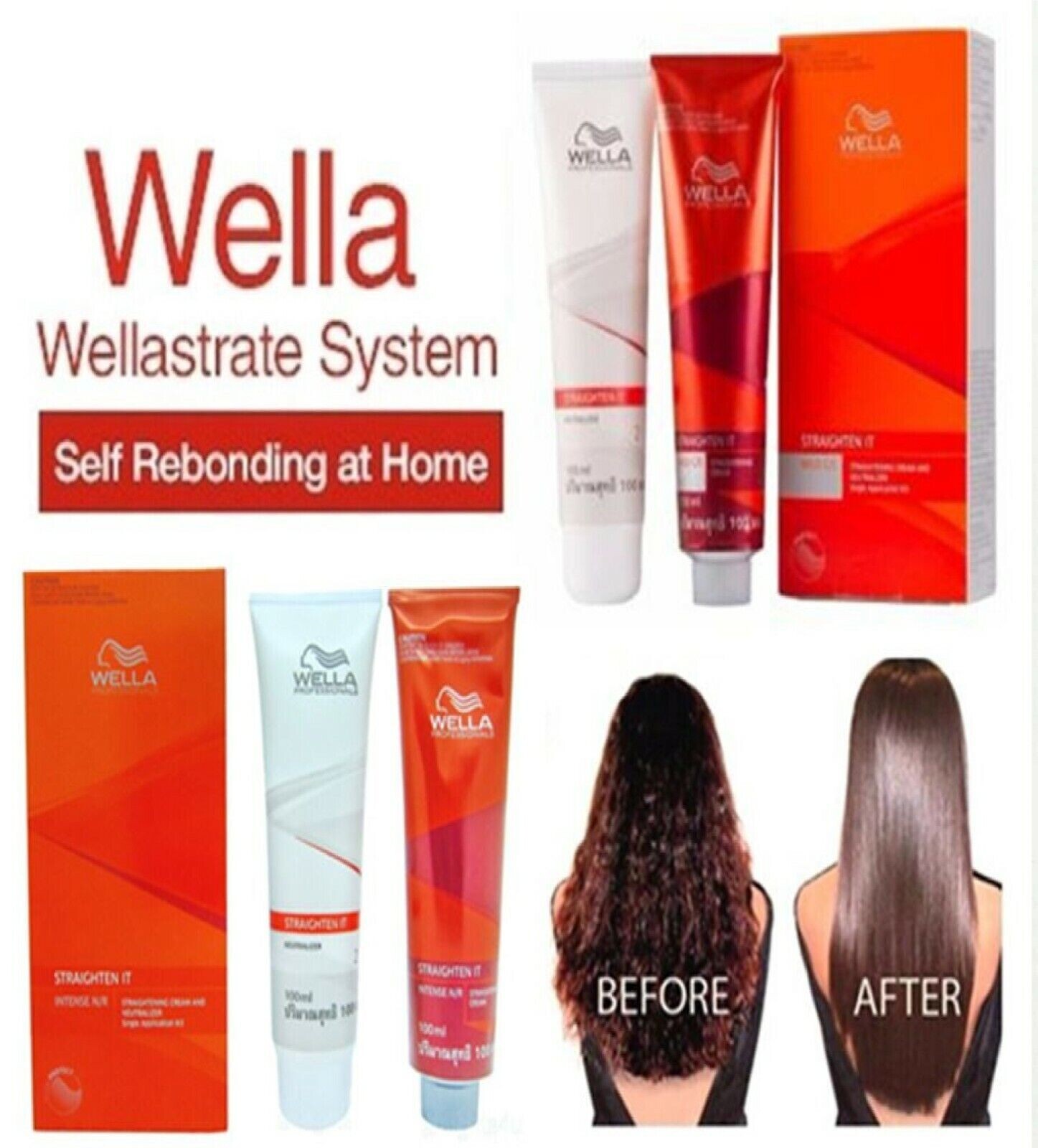 WELLA STRAIGHT(N) Permanent Straight System Hair Straightening Cream 100+100ml