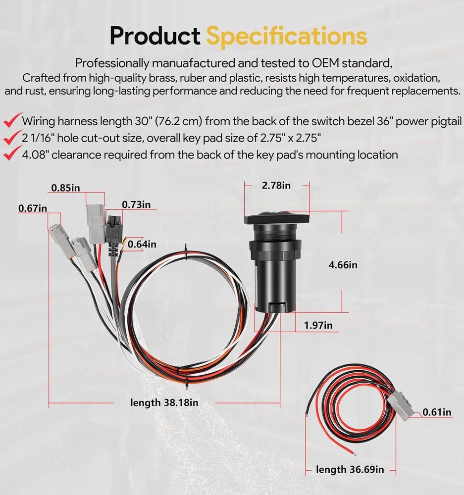 Replace for Lenco 15170-001 LED Indicator Integrated Tactile Trim Tab Switch Kit